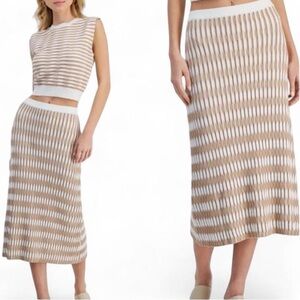Lucy Paris Newport Striped Knit Midi Skirt (NWT)